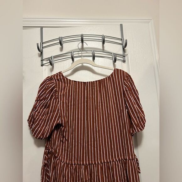 Loft striped dress with side ties boho Women’s size 4 V-neck - Picture 6 of 16